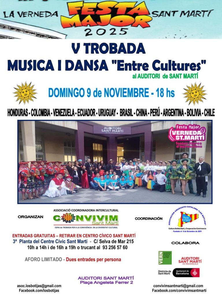 V Encuentro Música y Danza entre Culturas – Asociación Uruguayo Catalana Los Botijas