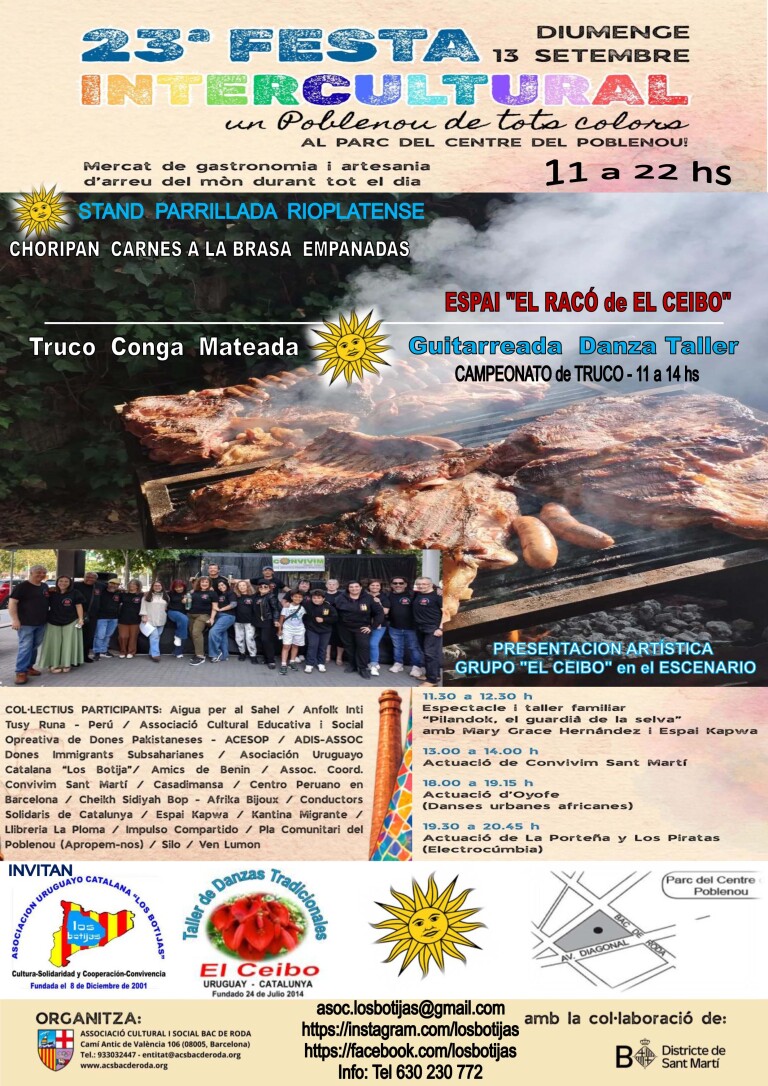 Actividades culturales de la Asociación Uruguayo-Catalana «Los Botijas» en la Fiesta Mayor de Poblenou