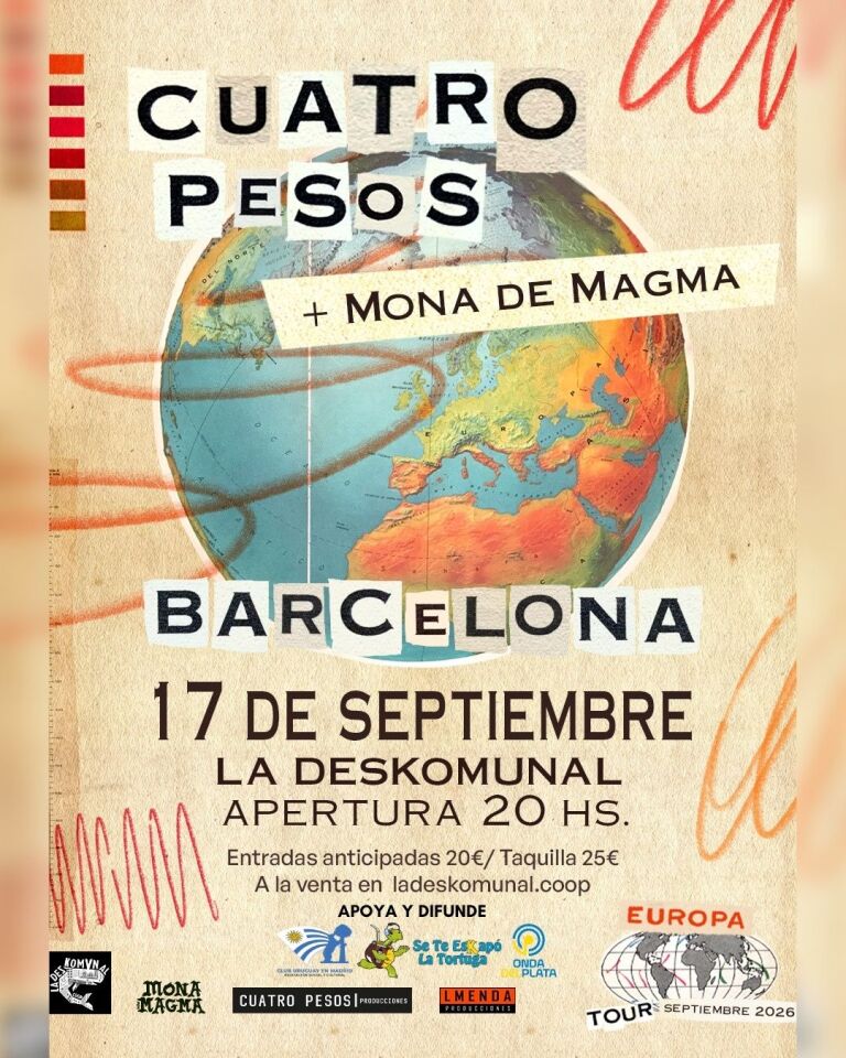 Difusión Cultural: Gira de Cuatro Pesos en Barcelona e Ibiza (Septiembre 2026)